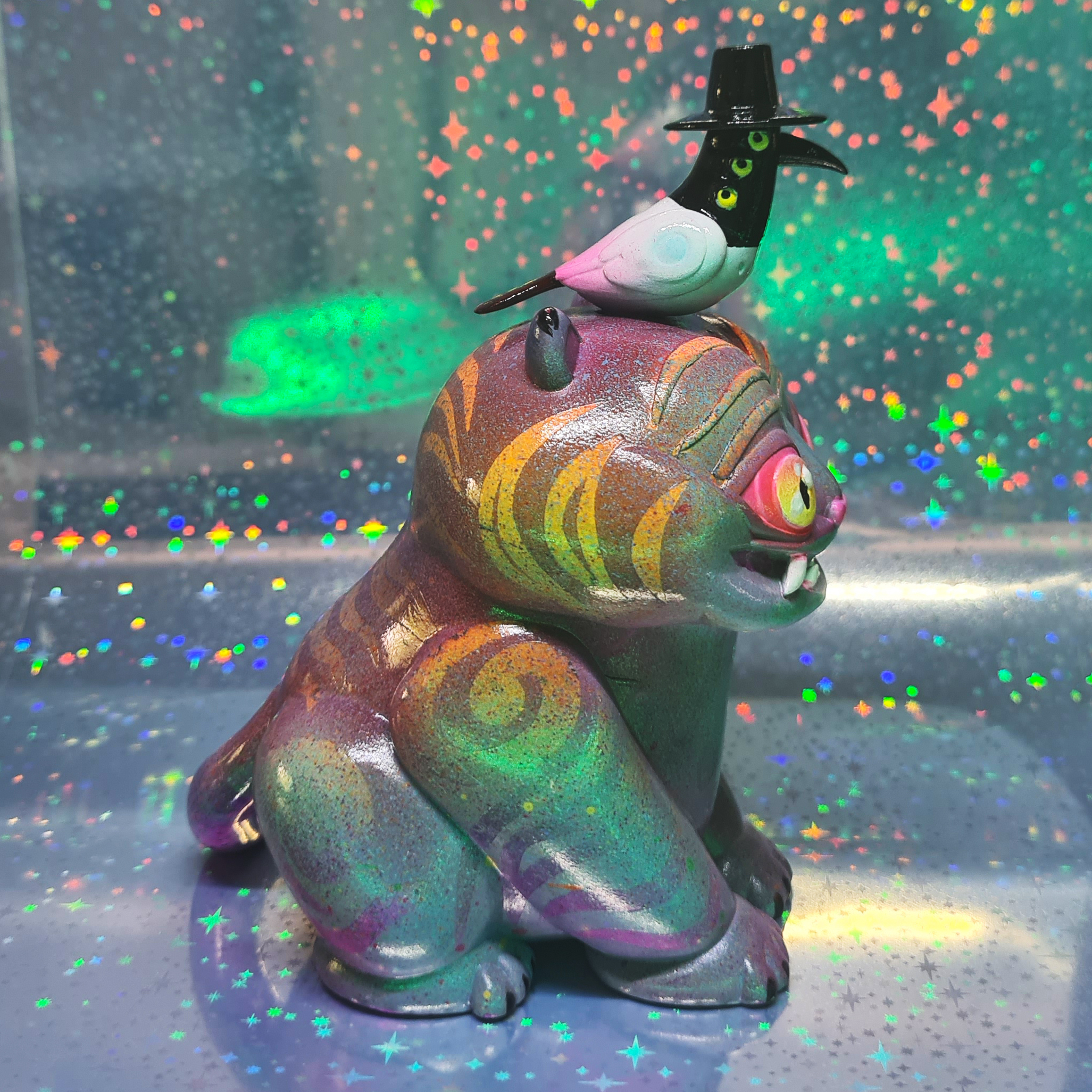 Derpy Tiger Figurine (Rainbow) - Image 2