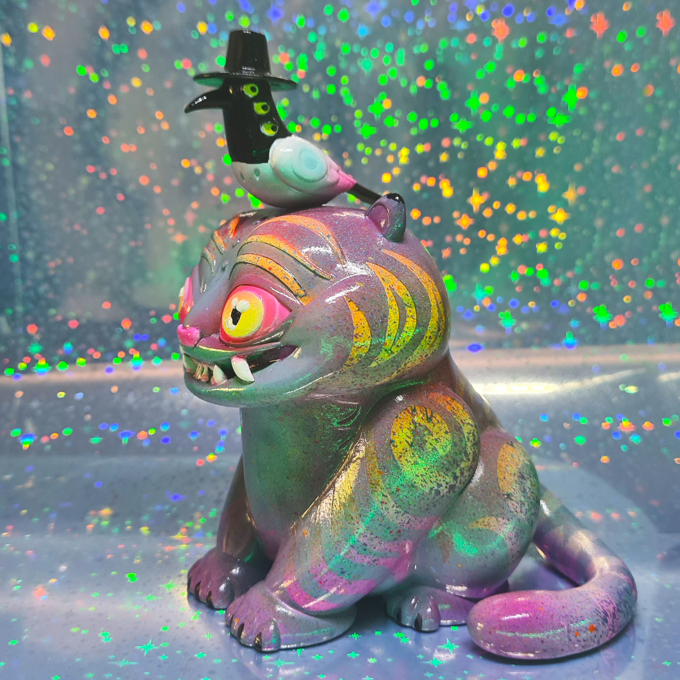 Derpy Tiger Figurine (Rainbow) - Image 3